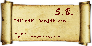 Sütő Benjámin névjegykártya